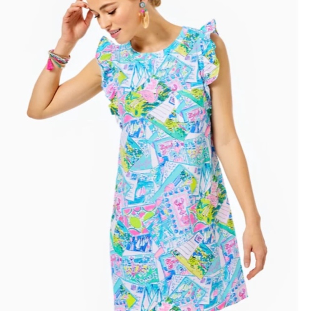 Lilly Pulitzer Laina T-shirt dress L "Wish you were here"